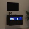 vidaXL TV Wall Cabinet Wall-mounted Black oak 23.62 x 11.81 x 15.75 in