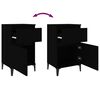 vidaXL Bedside Cabinet Black Engineered wood Bedside Cabinet Rectangle