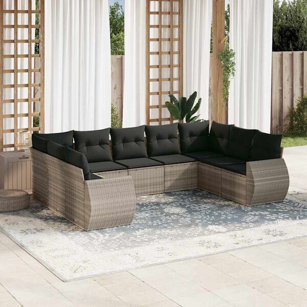 vidaXL Garden Sofa Set Light Grey, Dark Grey