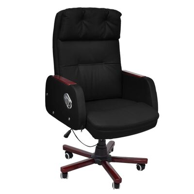 Black Adjustable Artificial Leather Office Chair Recliner