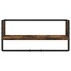 vidaXL Wall Shelf Set Set of 4 Smoked oak Engineered wood, metal Medium