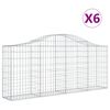vidaXL Gabion Basket Set of 6 Silver Galvanized Iron Large