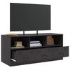 vidaXL TV Cabinet Black Cold-rolled Steel Medium TV Stand Rectangular