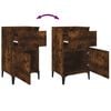 vidaXL Bedside Cabinet Set of 2 Smoked Oak Engineered wood, metal Medium