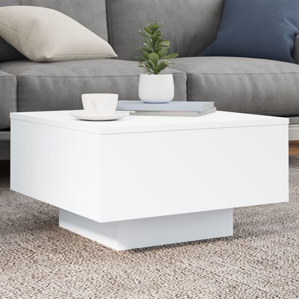 vidaXL Coffee Table White Engineered wood 21.7 in x 21.7 in x 12.2 in