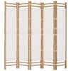 vidaXL Folding 5-Panel Room Divider 78.7" Bamboo and Canvas