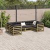 vidaXL Garden Sofa Set Natural wood, Anthracite cushions