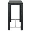 vidaXL 7 Piece Patio Bar Set with Armrest Poly Rattan Black