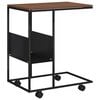 vidaXL Side Table Black and Brown Engineered wood and iron Standard