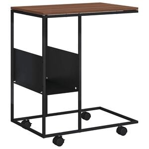 vidaXL Side Table Black and Brown Engineered wood and iron Standard