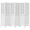 vidaXL Room Divider 6 Panels White Solid Wood Paulownia