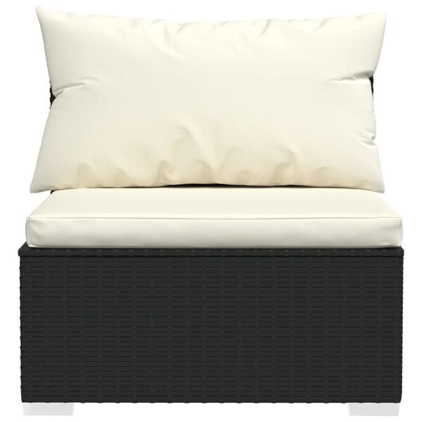vidaXL Garden Lounge Set Black and Cream