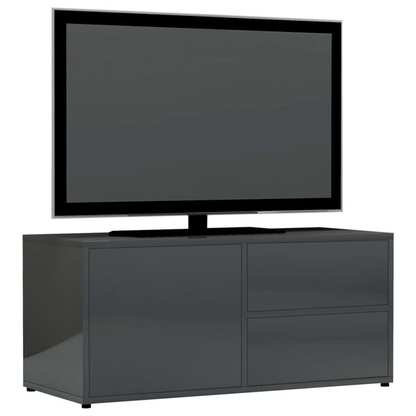 vidaXL TV Cabinet High gloss grey Engineered wood Regular TV Cabinet
