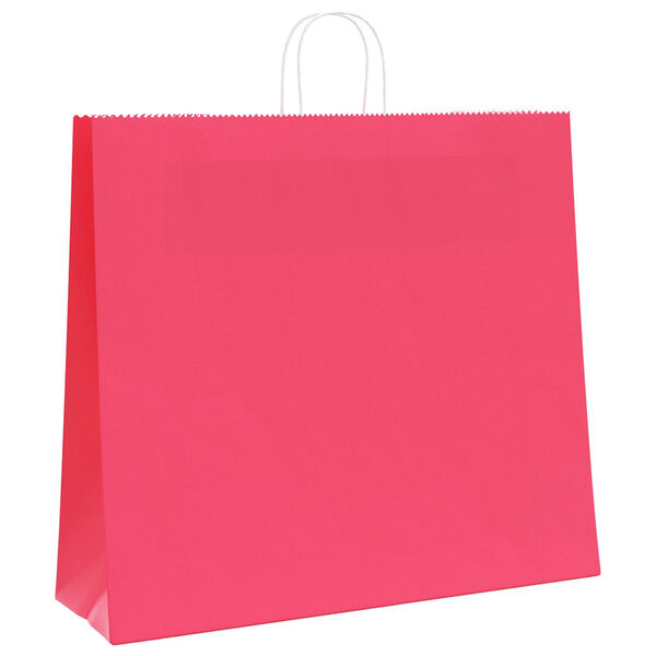 vidaXL Paper Bags 50 pcs with Handles Pink 21.3x5.9x19.3"