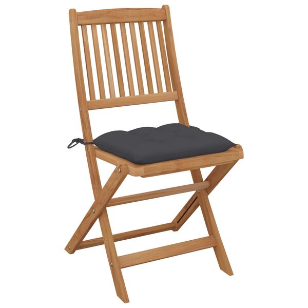 vidaXL Garden Chair Set of 2 Anthracite Solid Acacia wood Medium