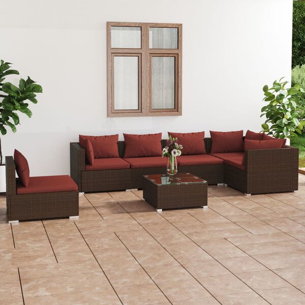 vidaXL Garden Lounge Set Brown