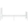 vidaXL Bed Frame White Steel Twin size Bed Frame Rectangular