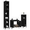 vidaXL Bathroom Furniture Set Black Engineered wood, metal Medium