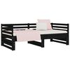vidaXL Day Bed Black Solid pine wood Double