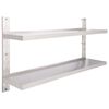 vidaXL Floating Wall Shelf Silver Stainless Steel 59 in x 11.8 in
