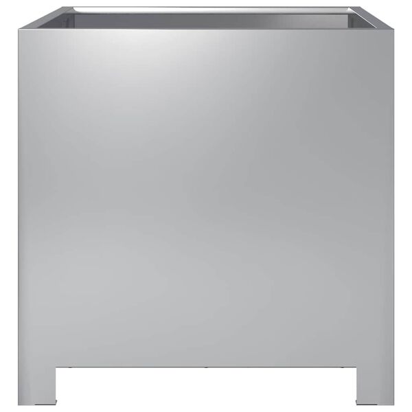 vidaXL Garden Planter Silver Galvanized Steel Medium Durable