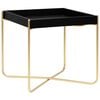 vidaXL Side Table Black and Gold MDF and Steel Small Durable