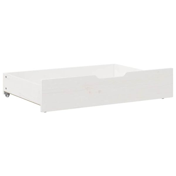 vidaXL Under-bed Drawer White Solid Pine Wood 33.5 x 21.7 x 6.7 in