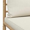 vidaXL Garden Lounge Set Cream White Bamboo, fabric (100% polyester)