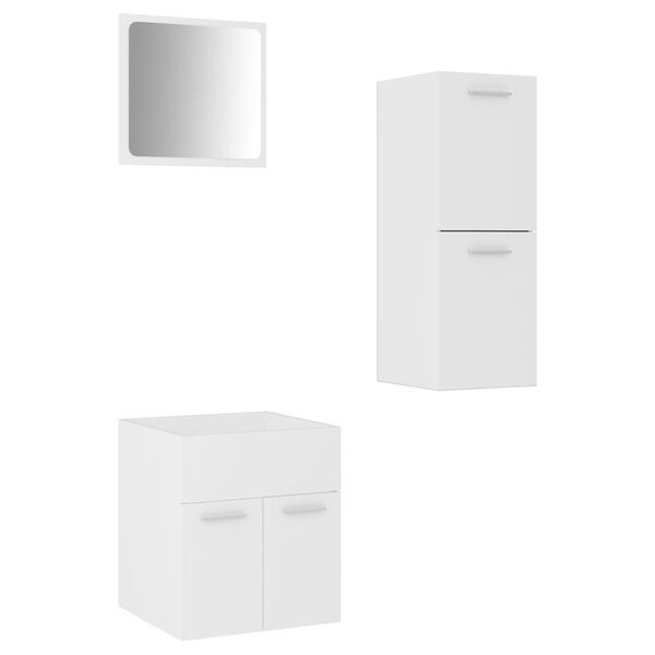 vidaXL Bathroom Furniture Set White Engineered wood Bathroom Furniture Set