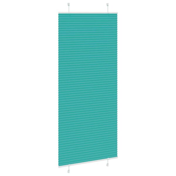 vidaXL Pleated Blind Petrol green 100% Polyester 33.5 x 78.7 in
