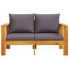vidaXL Garden Sofa Dark grey Solid acacia wood 2-seater Modular