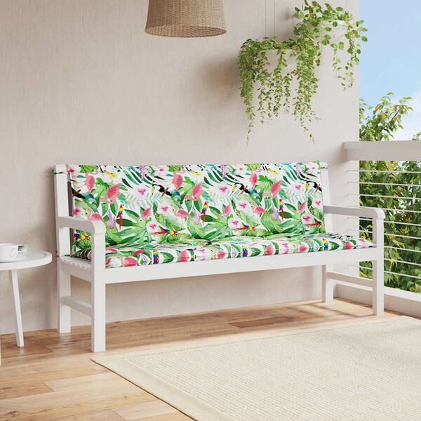 vidaXL Garden Bench Cushion Set of 2 Multicolor Fabric (100% polyester)