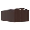 vidaXL Garden Shed Brown Galvanized steel Large Durable Garden Shed