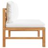 vidaXL Middle Sofa Cream, Teak Teak Wood, Polyester Fabric Medium
