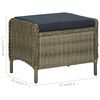 vidaXL Garden Lounge Set Rattan Brown, Black Cushions