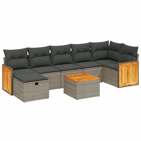vidaXL Garden Sofa Set Grey, Dark Grey