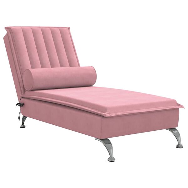 vidaXL Massage Chaise Lounge Pink