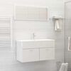 vidaXL Bathroom Furniture Set High gloss white Engineered wood, acrylic