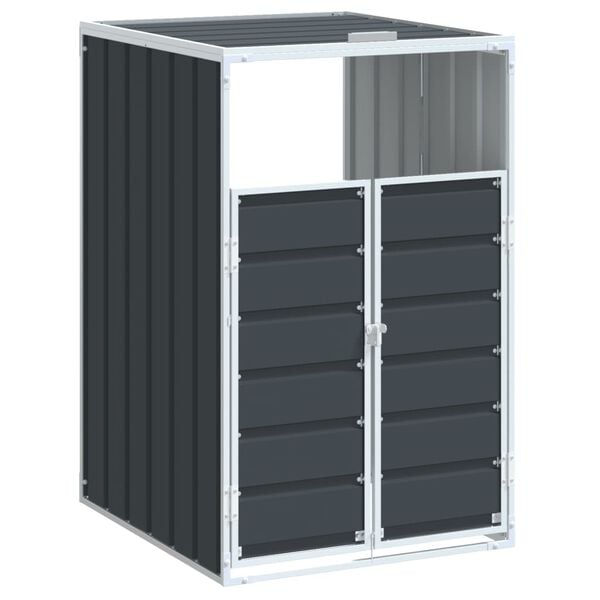 vidaXL Wheelie Bin Storage for Single Bin Anthracite 28.3"x31.9"x45.3" Steel