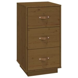 vidaXL Bedside Cabinet Honey Brown Solid Pine Wood 15.7x15.7x29.5 in