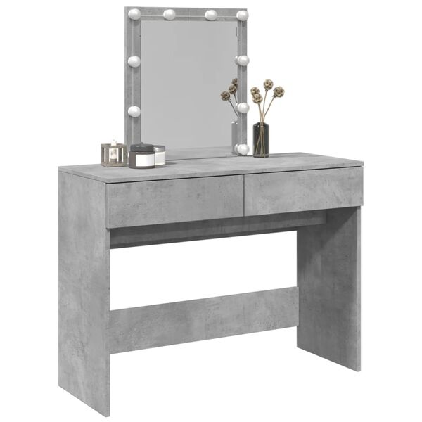 vidaXL Dressing Table Concrete Grey Engineered Wood