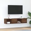 vidaXL TV Cabinet Set of 2 Brown Oak Engineered Wood Small TV Cabinet