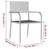 vidaXL Garden Dining Set Grey and Black Poly Rattan, Steel, Tempered Glass