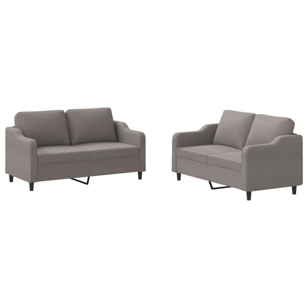 vidaXL Sofa Set Taupe Fabric (100% polyester), metal, textilene, plywood