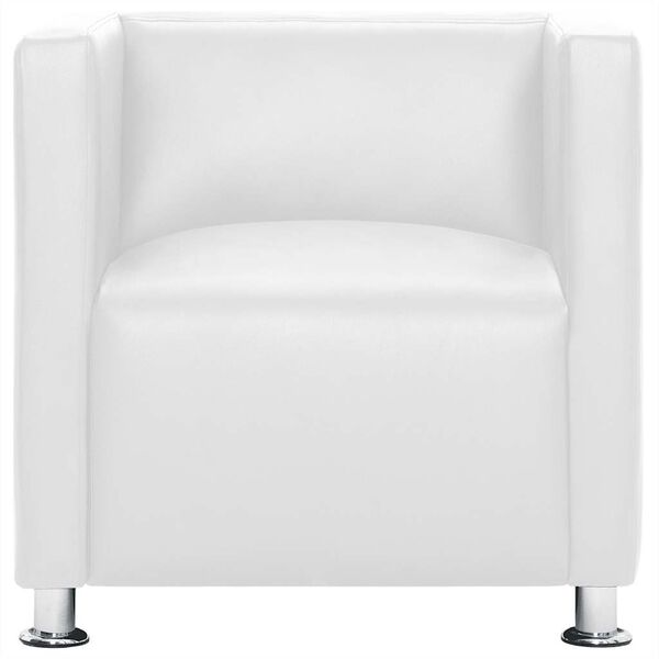 vidaXL Armchairs White Artificial leather, metal Standard Durable