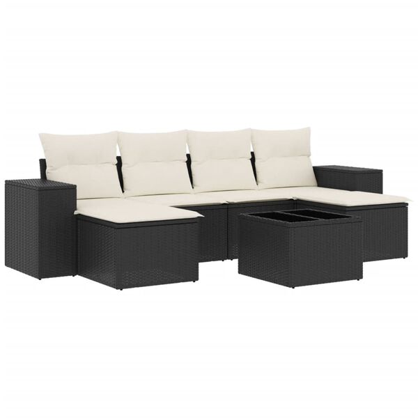 vidaXL Garden Sofa Set Black
