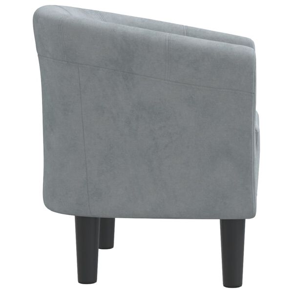 vidaXL Tub Chair Dark Grey Velvet, Pinewood, Plywood, Plastic Standard
