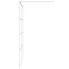 vidaXL Walk-in Shower Wall White 55.1x76.8" Clear ESG Glass