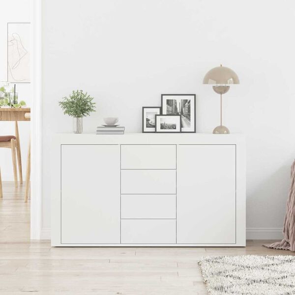 vidaXL Sideboard White 47.24 x 14.17 x 27.17 in Engineered Wood