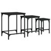 vidaXL Nesting Coffee Table Set of 3 Black Engineered wood, metal